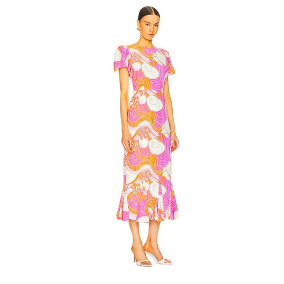 RHODE Lulani Midi Dress Size 2 - Picture 5 of 13